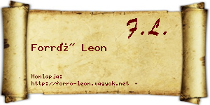 Forró Leon névjegykártya